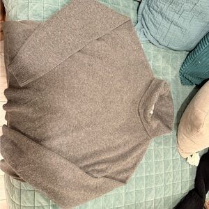Gray Cashmere Turtleneck Sweater
